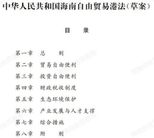 全文首次公開!海南自由貿(mào)易港法草案征求意見,